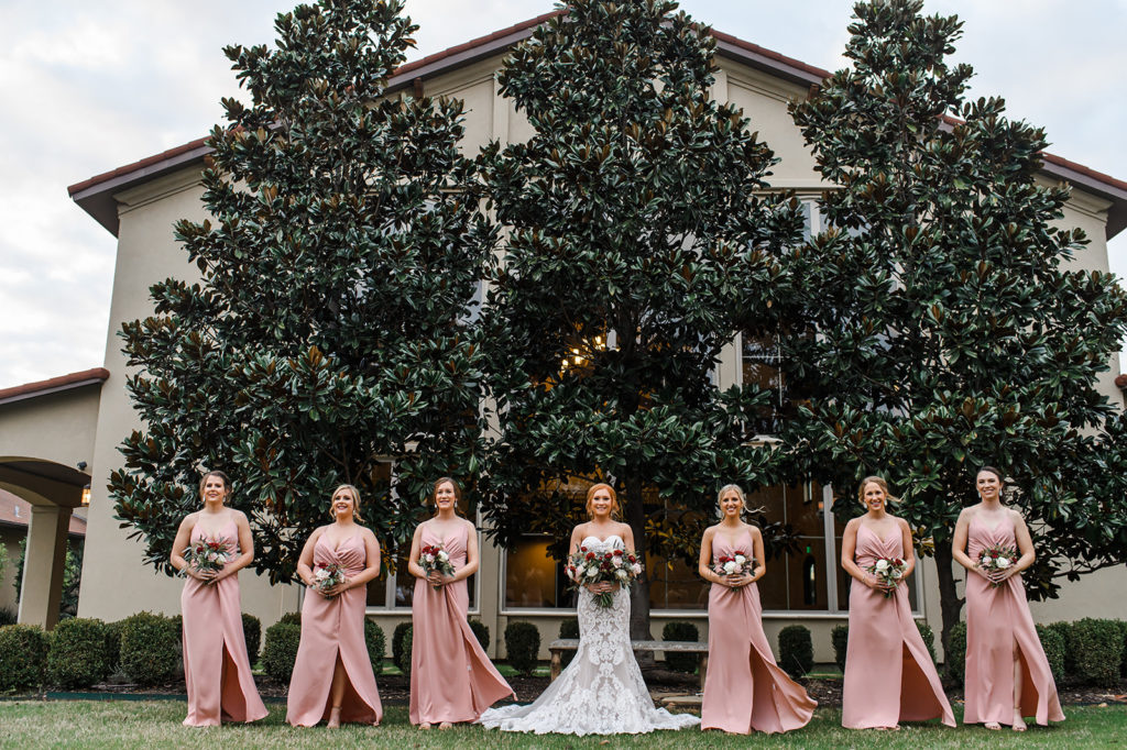 Real WED Bride Taylor Moseley and her blush bridesmaids
